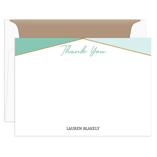 Modern Geometric Flat Thank You Note Cards